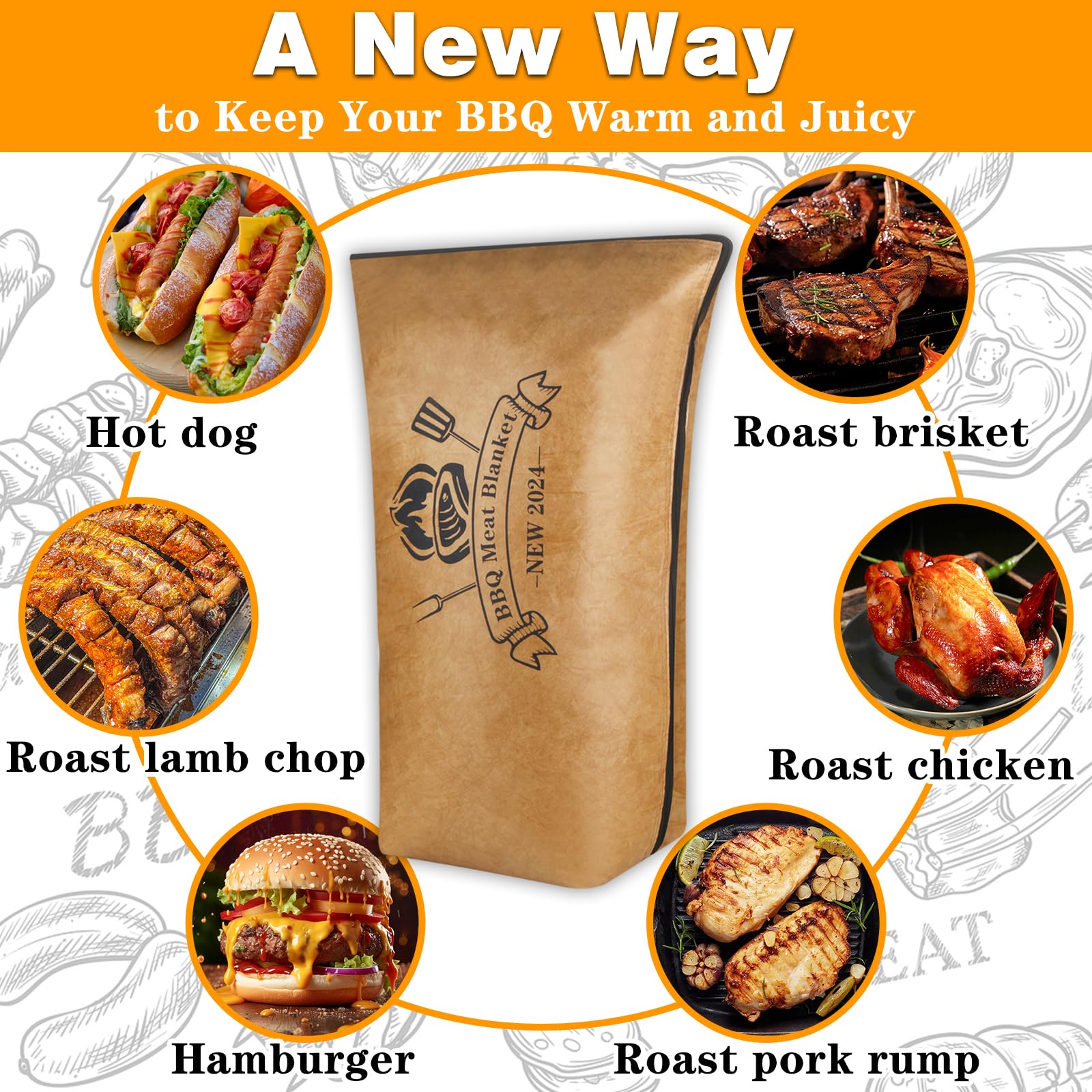 Bbq Blanket For Resting Meat, Reusable Reat Insulated Resting Bag, Smoker Meat Resting Blanket, Insulated Brisket Resting Blanke